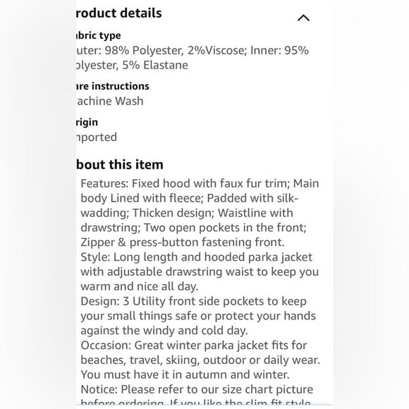 Grace Karin Fleece lined Coat 3XL - Picture 14 of 14